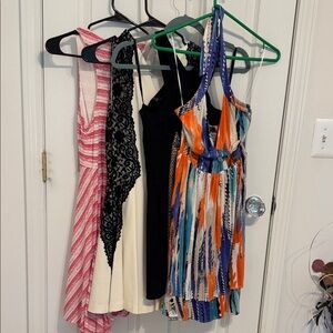 Bundle summer dresses  and night out dress black ,guess and BEBE brand